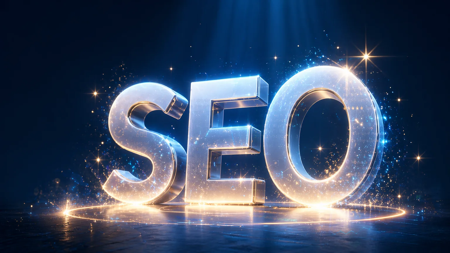 Glowing SEO wordmark featured image for the best forum software for SEO comparison