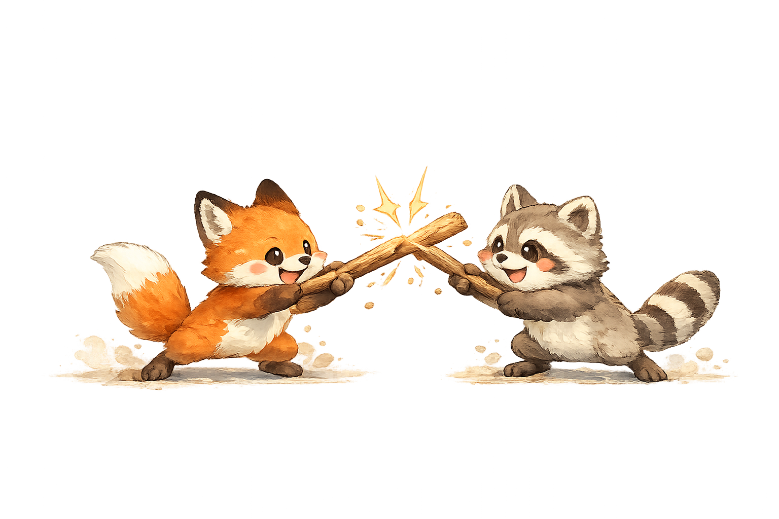 A fox and a raccoon tussling — the noise that quietly swallows institutional memory